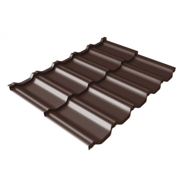 Металлочерепица модульная квинта Uno Grand Line c 3D резом 0,5 Rooftop Matte RAL 8017 шоколад
