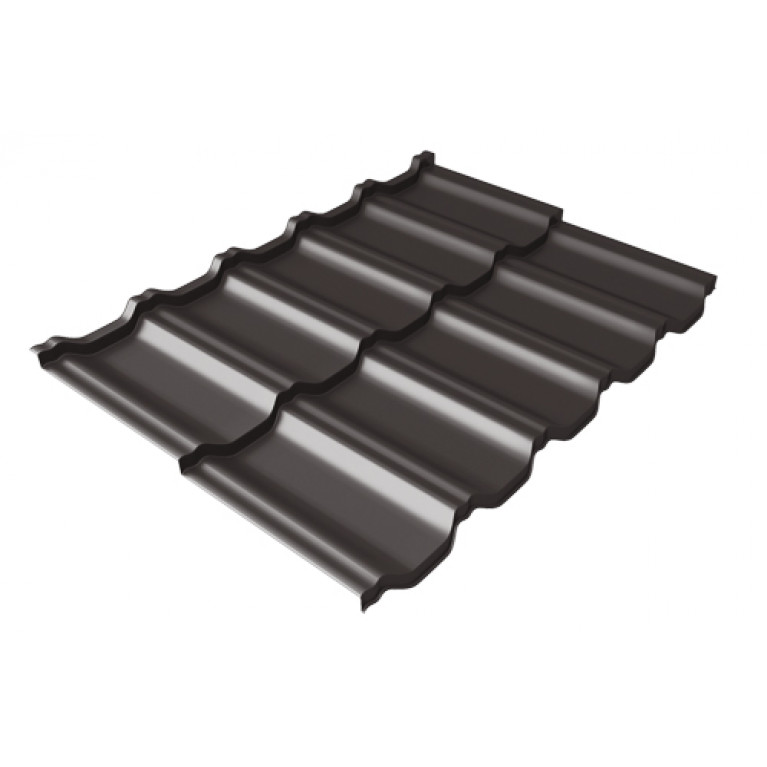 Металлочерепица модульная квинта Uno Grand Line c 3D резом 0,5 Rooftop Matte RR 32 темно-коричневый