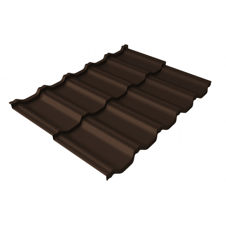 Профиль волновой модульный Квинта Uno Grand Line c 3D резом 0,5 GreenCoat Pural BT, matt RR 887 шоколадно-коричневый (RAL 8017 шоколад)