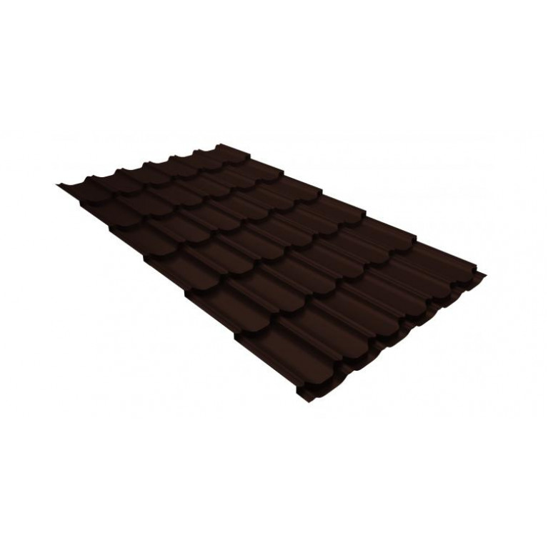 Металлочерепица квинта плюс 0,5 GreenCoat Pural BT, matt RR 887 шоколадно-коричневый (RAL 8017 шоколад)