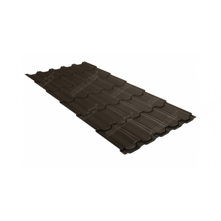 Металлочерепица квинта плюс 0,5 Rooftop Matte RR 32 темно-коричневый
