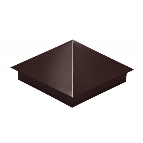 Колпак на столб 390х390мм 0,5 GreenCoat Pural BT, matt с пленкой RR 887 шоколадно-коричневый (RAL 8017 шоколад)