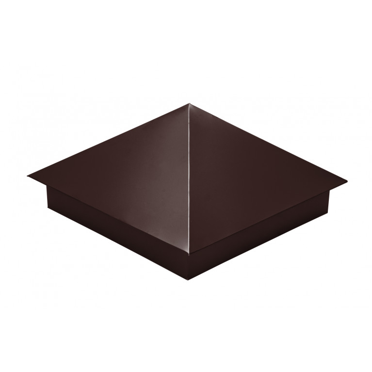 Колпак на столб 390х390мм 0,5 GreenCoat Pural BT, matt с пленкой RR 887 шоколадно-коричневый (RAL 8017 шоколад)