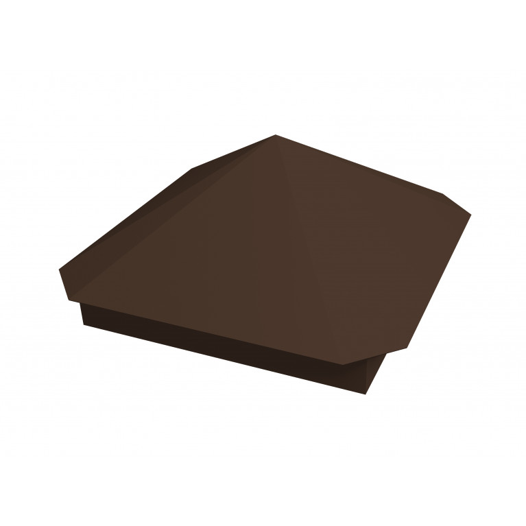 Колпак на столб Пирамида 390х390мм 0,5 Satin с пленкой RAL 8017 шоколад