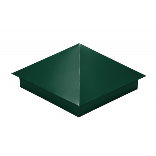Колпак на столб 390х390мм 0,5 Satin с пленкой RAL 6005 зеленый мох