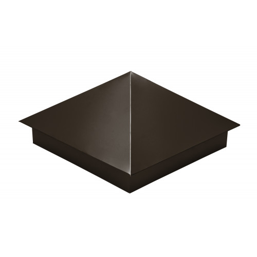 Колпак на столб 390х390мм 0,5 Satin Мatt с пленкой RR 32 темно-коричневый