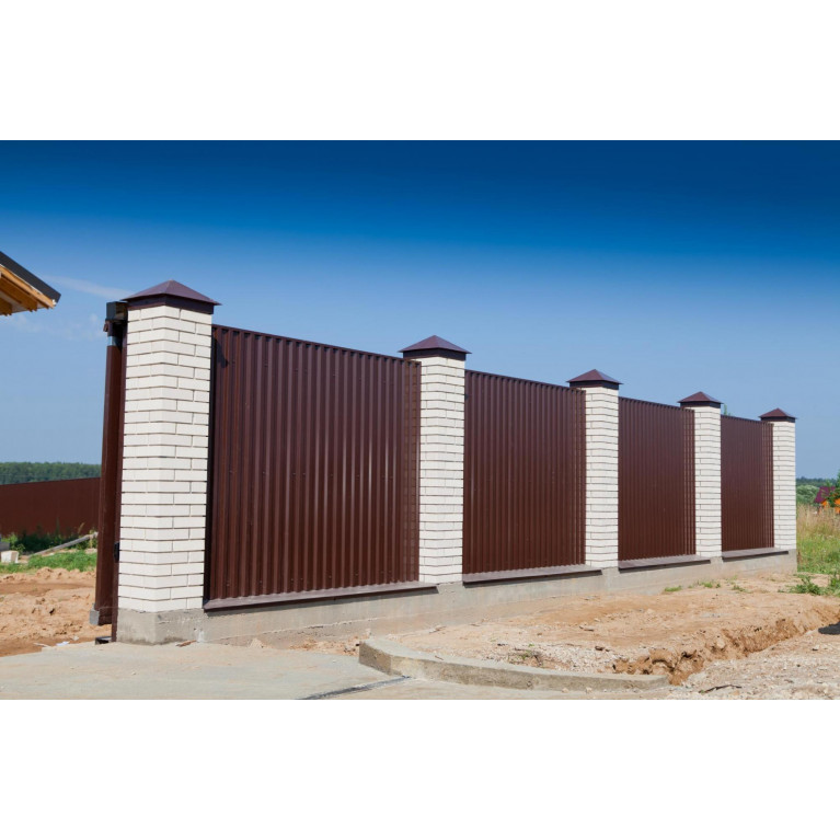 Колпак на столб 390х390мм 0,5 Satin с пленкой RAL 8004 терракота
