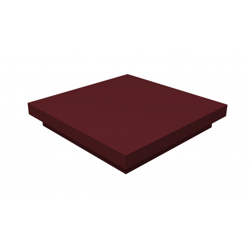 Колпак на столб плоский 390х390мм 0,5 Satin с пленкой RAL 3005 красное вино