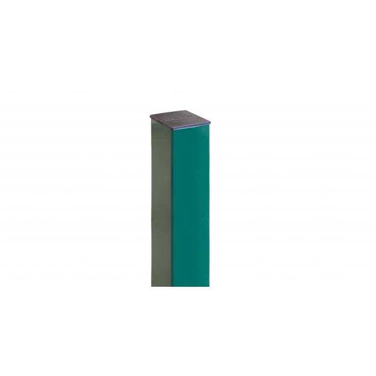 Столб 62х55х1,4х2065 прямоугольный фланец 160х180 RAL 6005 4 отверстия (2,03)