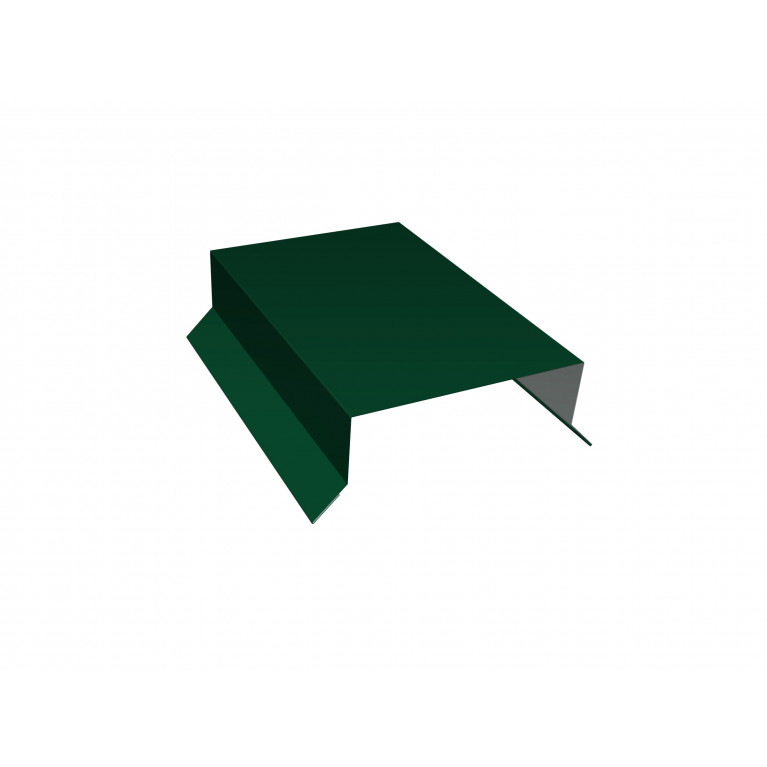 Парапетная крышка прямая 100мм 0,5 Satin с пленкой RAL 6005 зеленый мох (2,5м)