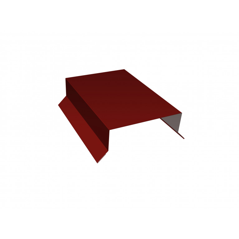 Парапетная крышка прямая 125мм 0,5 Satin с пленкой RAL 3011 коричнево-красный (3м)