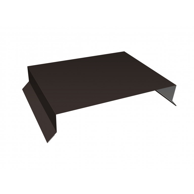 Парапетная крышка прямая 200мм 0,5 Satin с пленкой RR 32 темно-коричневый (3м)