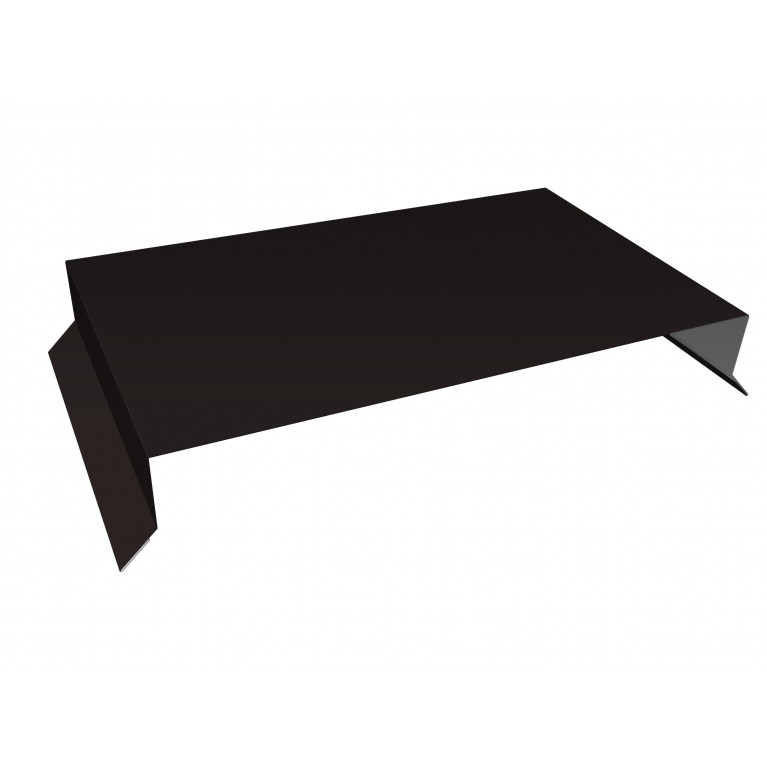 Парапетная крышка прямая 250мм 0,5 Satin Matt RAL 9005 черный (2м)
