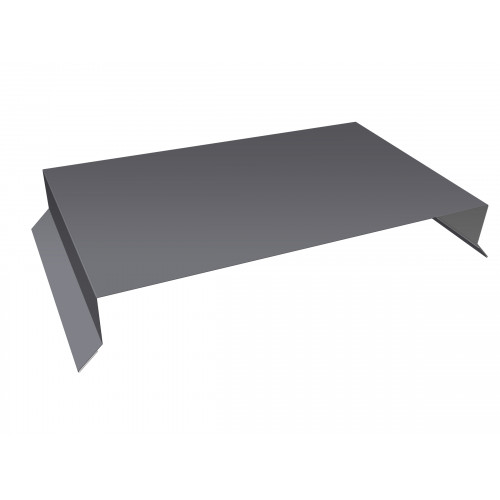 Парапетная крышка прямая 390мм 0,5 Satin с пленкой RAL 7004 сигнальный серый (2м)