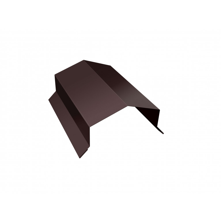 Парапетная крышка угольная 100мм 0,45 PE с пленкой RAL 8017 шоколад (2м)