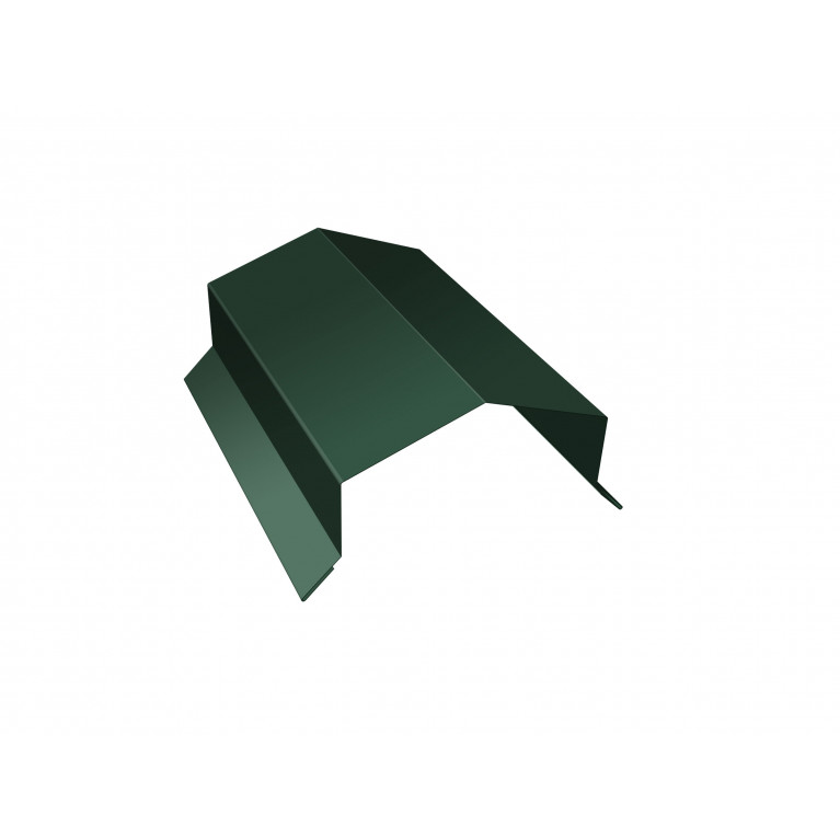 Парапетная крышка угольная 250мм 0,5 Satin с пленкой RAL 6005 зеленый мох (2,5м)