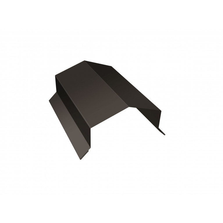 Парапетная крышка угольная 250мм 0,5 Satin с пленкой RR 32 темно-коричневый (2м)