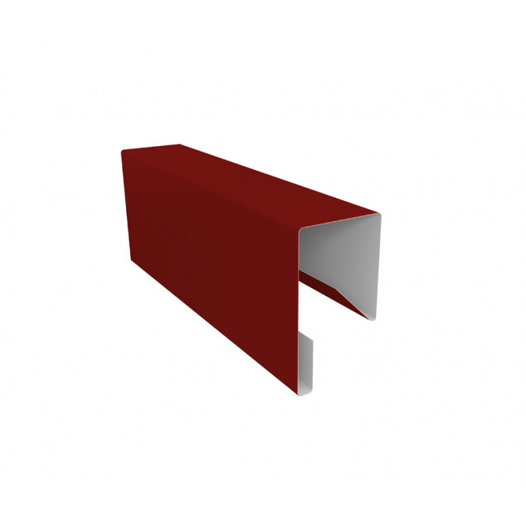 Планка П-образная заборная 17 0,5 Satin с пленкой RAL 3011 коричнево-красный (2м)