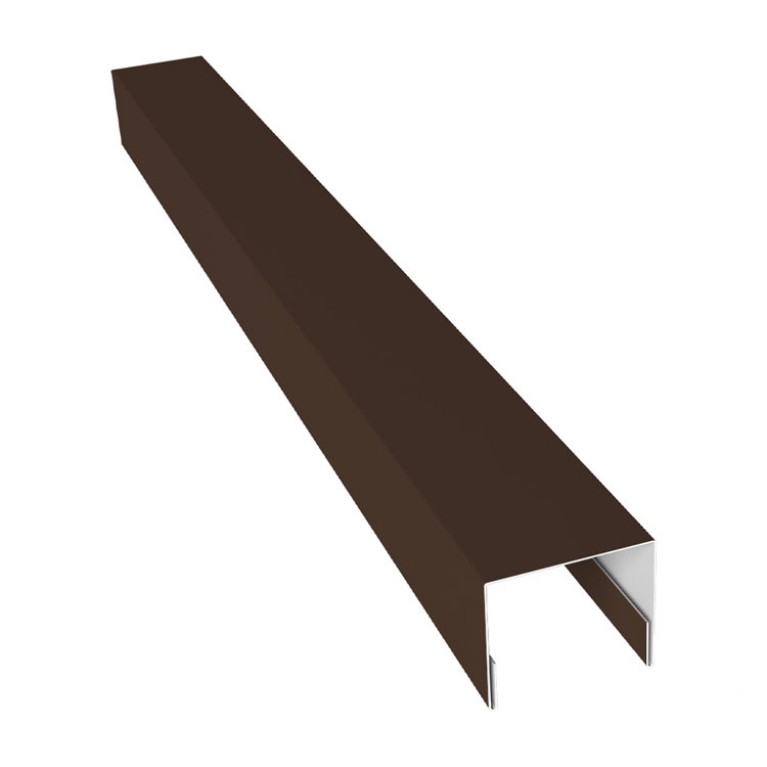 Планка П-образная заборная 24 0,5 Satin с пленкой RAL 8017 шоколад (2,5м)