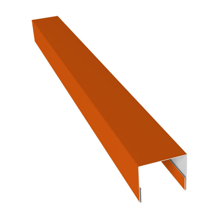 Планка П-образная заборная 24 0,45 PE с пленкой RAL 2004 оранжевый (2,5м)
