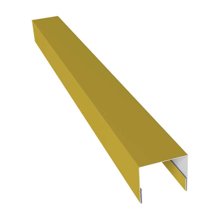Планка П-образная заборная 24 0,45 PE с пленкой RAL 1018 цинково-желтый (2,5м)
