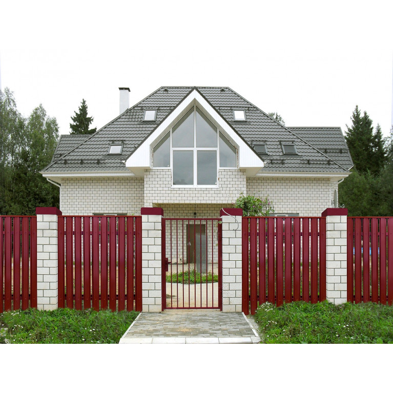 Штакетник Twin 0,45 Drap RAL 3005 красное вино