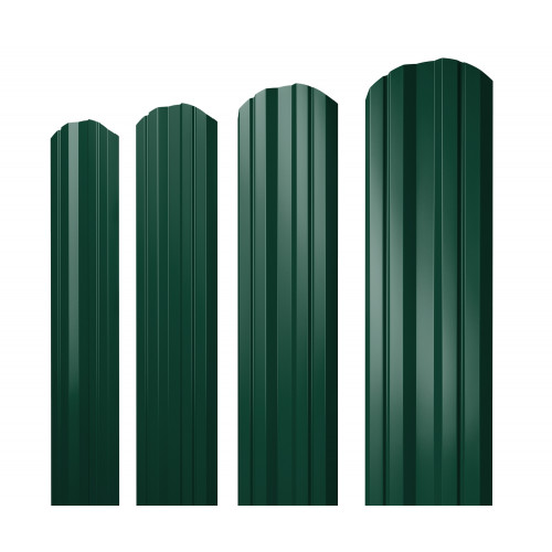 Штакетник Twin фигурный 0,45 Drap RAL 6005 зеленый мох
