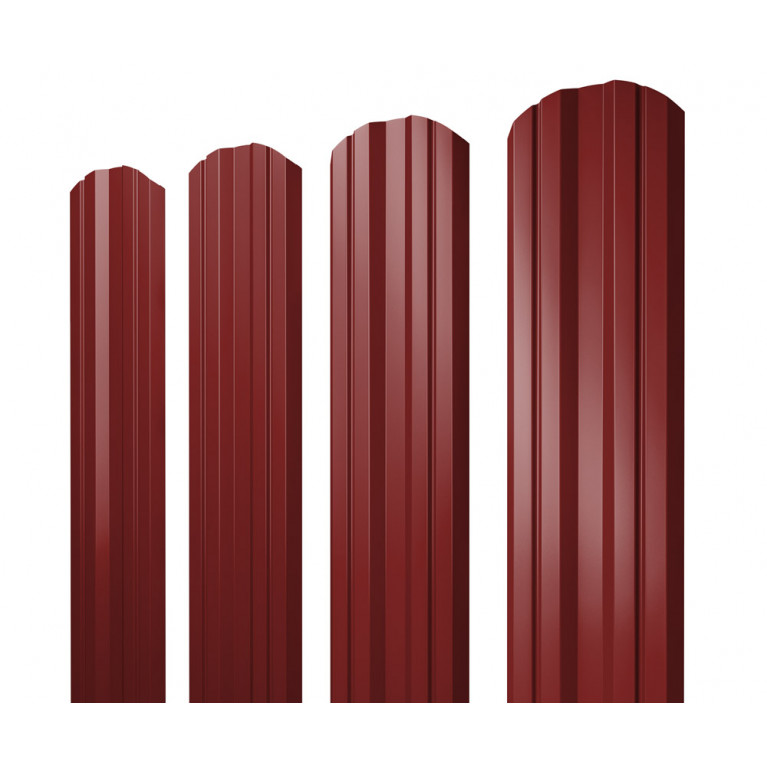 Штакетник Twin фигурный 0,5 Rooftop Matte RAL 3011 коричнево-красный