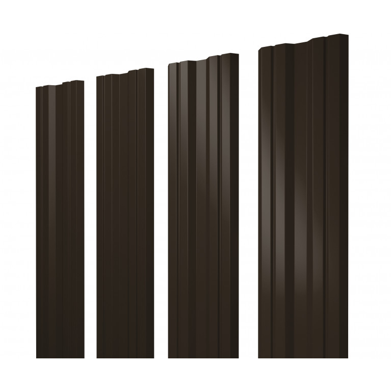 Штакетник Twin с прямым резом 0,5 Velur X RR 32 темно-коричневый