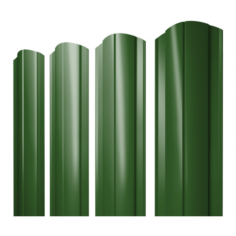 Штакетник Круглый фигурный 0,45 PE RAL 6002 лиственно-зеленый