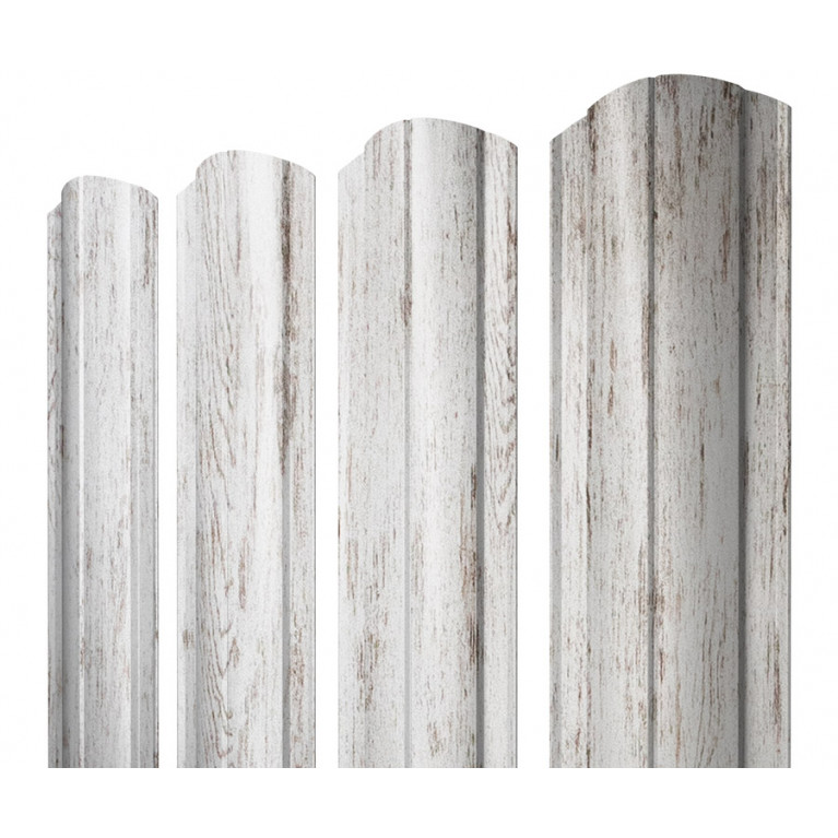 Штакетник Круглый фигурный 0,45 Print Elite Snow Wood