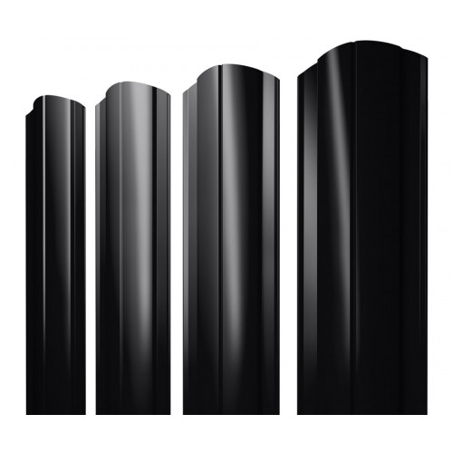 Штакетник Круглый фигурный 0,45 Drap-double TX RAL 9005 черный
