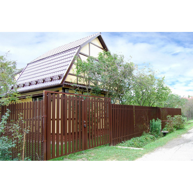 Штакетник Круглый фигурный 0,45 PE-Double RAL 6005 зеленый мох
