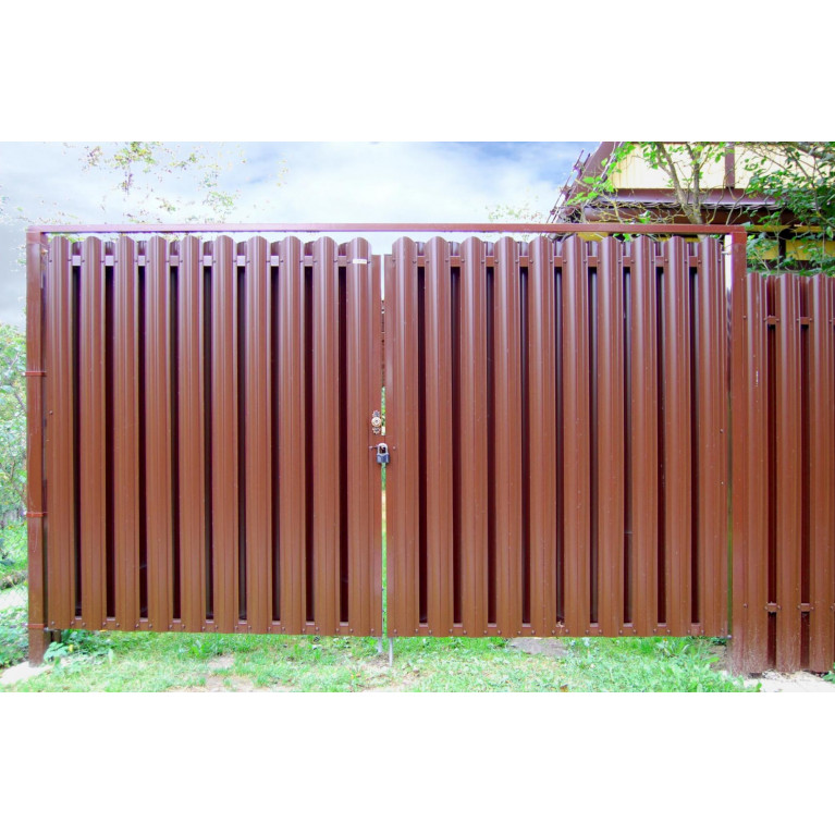 Штакетник Круглый фигурный 0,5 Satin RAL 8004 терракота
