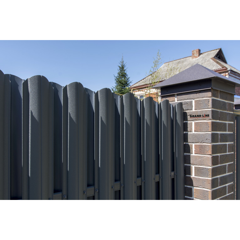 Штакетник Круглый фигурный 0,5 Rooftop Matte RAL 7024 мокрый асфальт