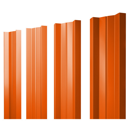 Штакетник М-образный А 0,45 PE RAL 2004 оранжевый