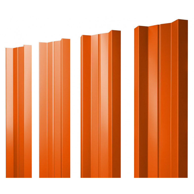 Штакетник М-образный А 0,45 PE RAL 2004 оранжевый