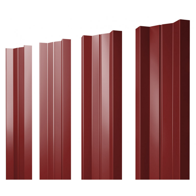 Штакетник М-образный А 0,45 PE RAL 3011 коричнево-красный