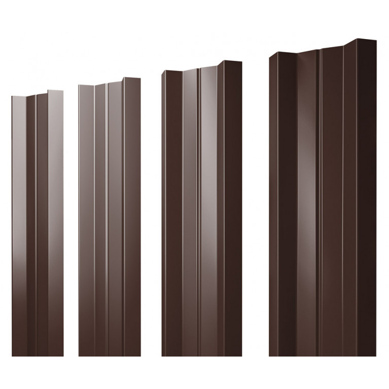 Штакетник М-образный В 0,45 PE RAL 8017 шоколад