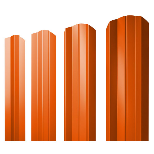 Штакетник М-образный А фигурный 0,45 PE RAL 2004 оранжевый