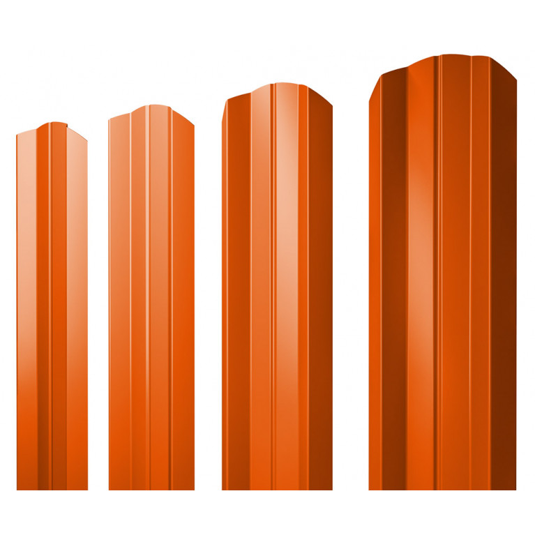 Штакетник М-образный А фигурный 0,45 PE RAL 2004 оранжевый