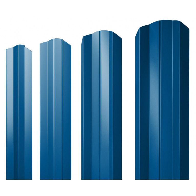Штакетник М-образный А фигурный 0,5 Satin RAL 5005 сигнальный синий
