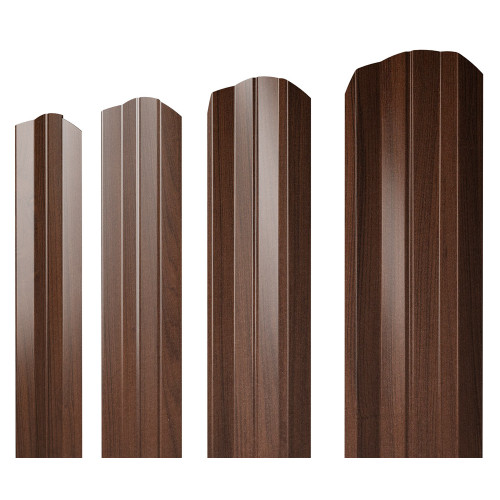 Штакетник М-образный А фигурный 0,45 Print Elite Choco Wood