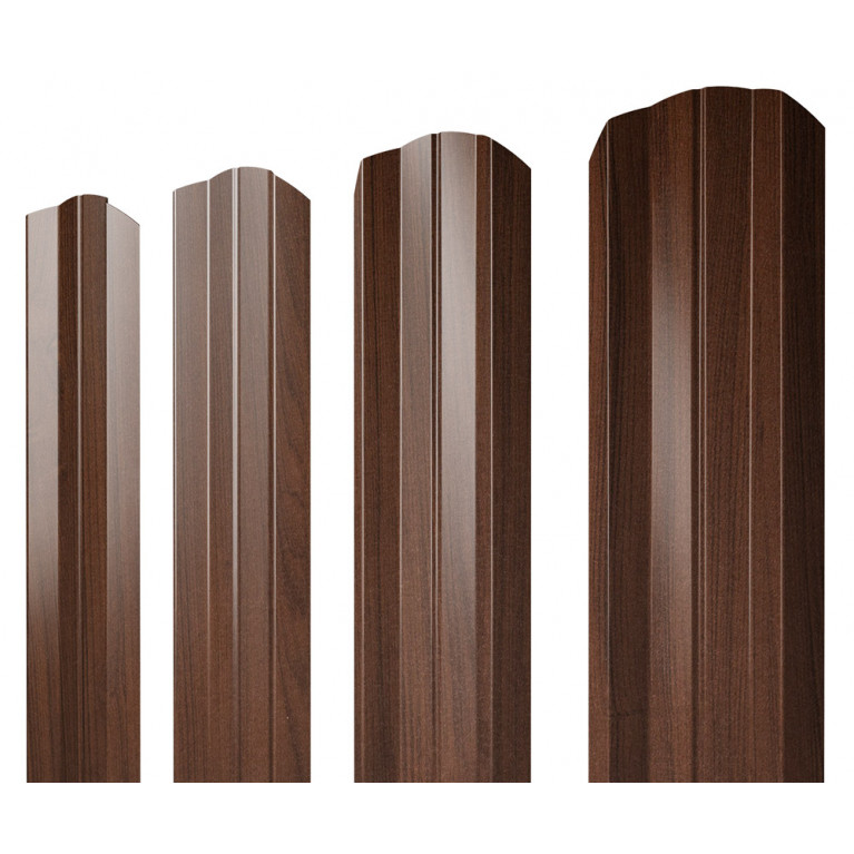 Штакетник М-образный А фигурный 0,45 Print Elite Choco Wood