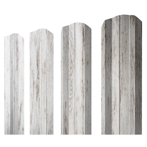 Штакетник М-образный B фигурный 0,45 Print Elite Snow Wood