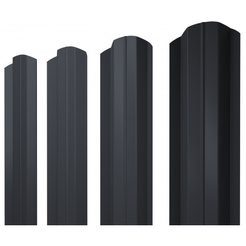 Штакетник М-образный B фигурный 0,5 PurPro RAL 7024 мокрый асфальт