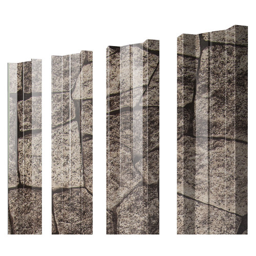 Штакетник М-образный А с прямым резом 0,45 Print Elite King Stone TwinColor