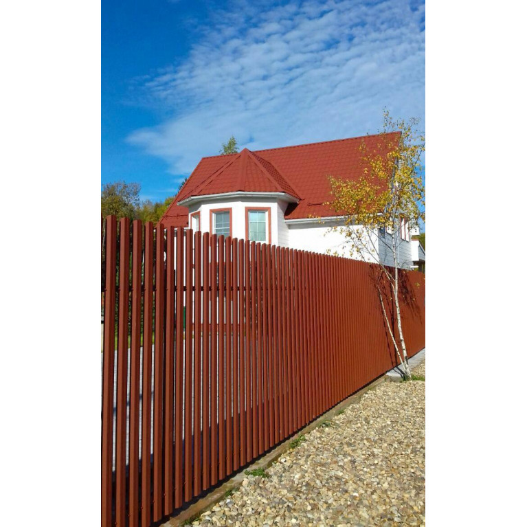 Штакетник П-образный А 0,5 Satin RAL 3005 красное вино