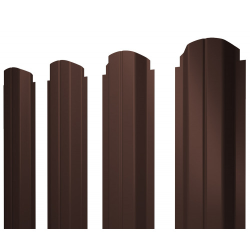 Штакетник П-образный А фигурный 0,5 Velur X RAL 8017 шоколад