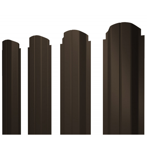 Штакетник П-образный A фигурный 0,5 Drap TX RR 32 темно-коричневый